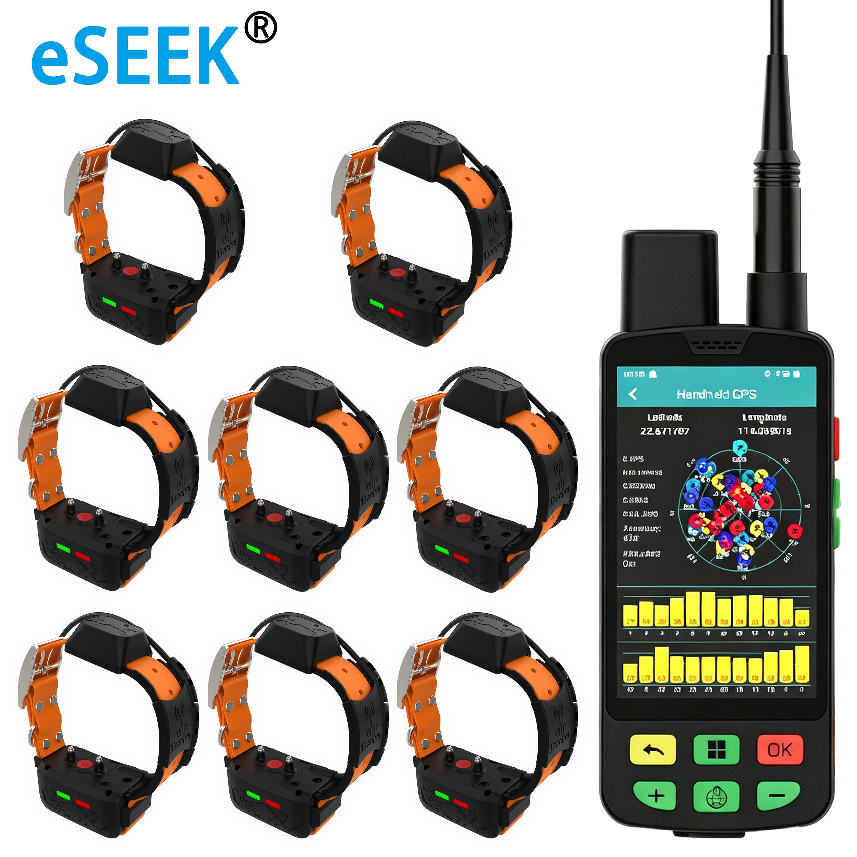 ESEEK Beep Vibration Electric Shock Security Lock Dog Accessories Bark Collar Training Collar For Pet Dog Hound