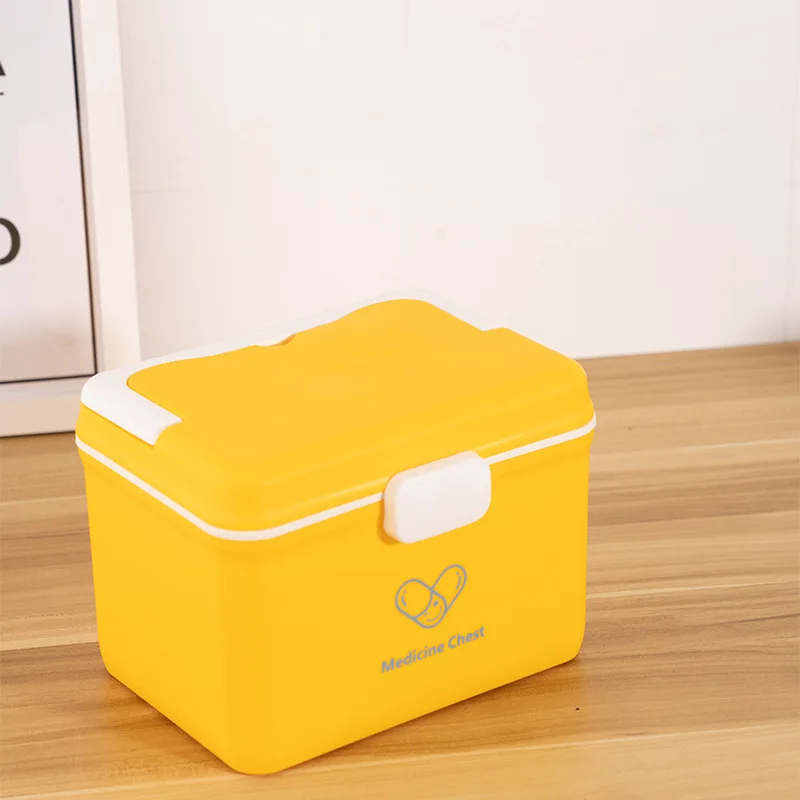 VITCOCO Double Deck medicine Box for Household Use Large Capacity Medicine Box Emergency Medical Care Medical Storage Plastic