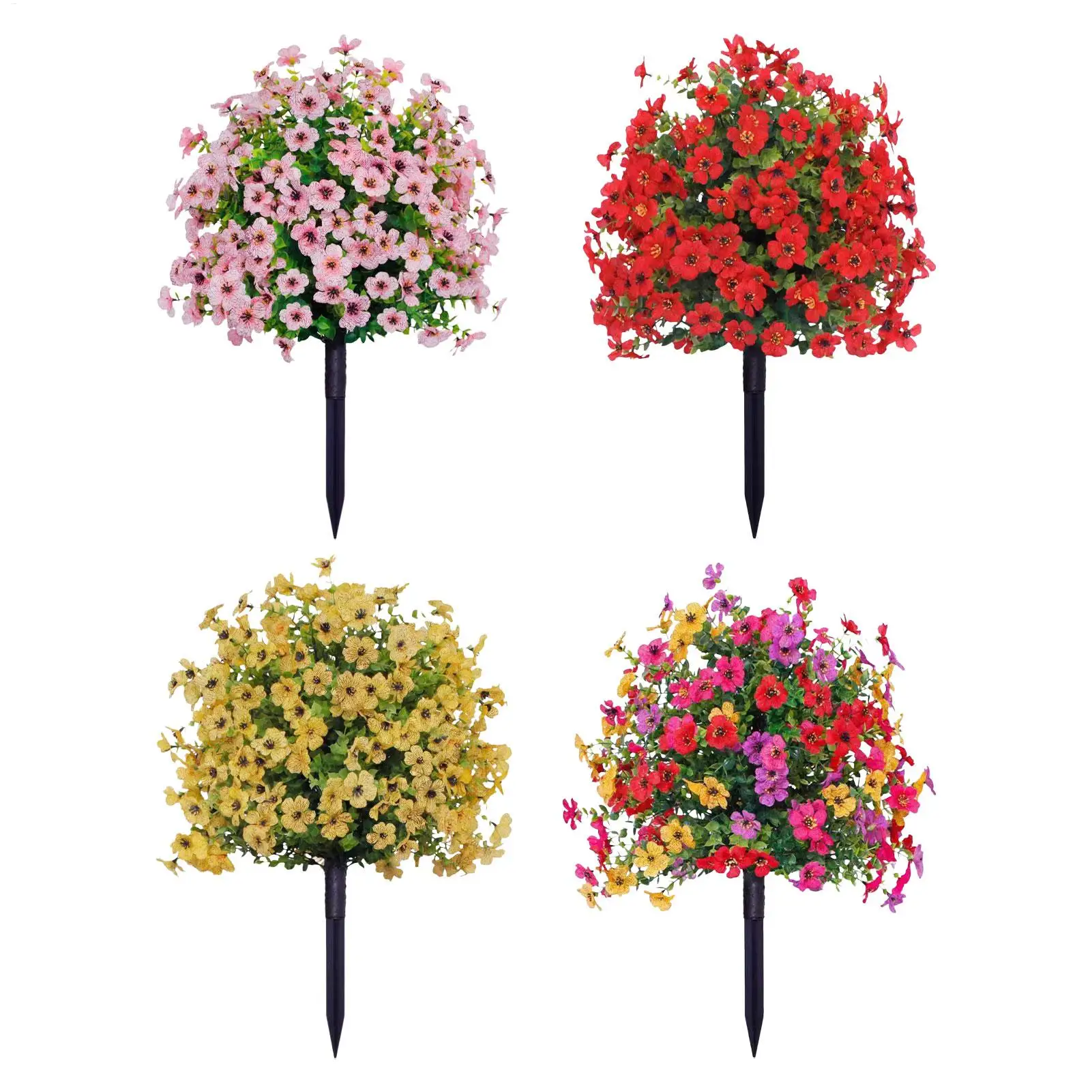 22-inch outdoor artificial plant ball, artificial eucalyptus and violet landscape decoration, artificial greenery for patios