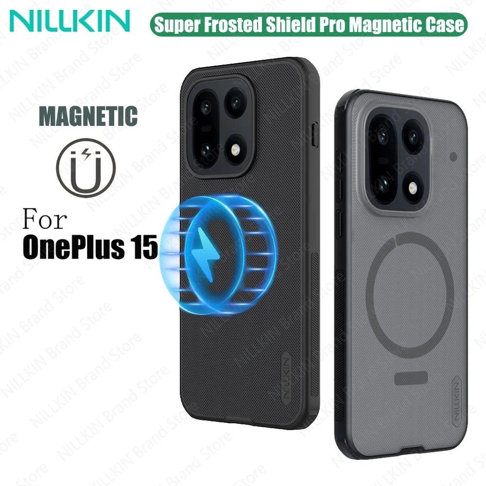 

Чехол Nillkin для OnePlus 15, чехол MagSafe, матовый защитный чехол Pro, противоударный, нескользящий, ультратонкий, задняя крышка для One Plus 15