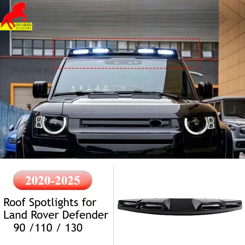 Focos de techo para Land Rover Defender 2020-2025, reflectores de barra de luz LED compatibles con Land Rover 90/110/130, focos todoterreno de 4 unidades