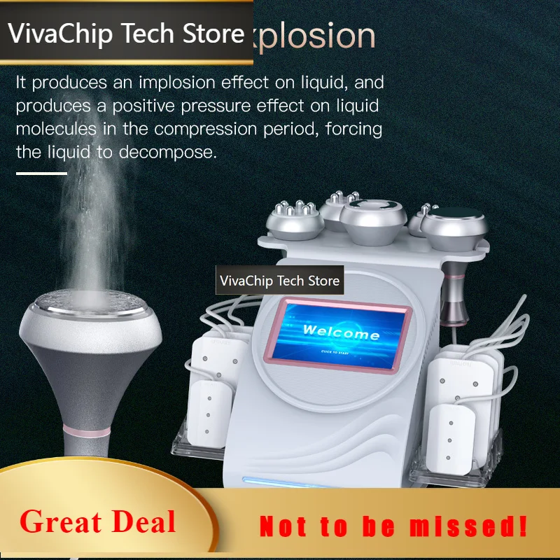 VivaCT9 In 1 80k Ultraschall Kavitation Vakuum RF Laser Gewichtsverlust Maschine Geeignete Körperformungsmaschine