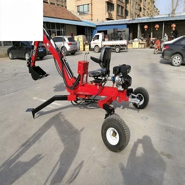 China Factory High Efficiency Professional Farm Machinery Gasoline Backhoe Tractor Excavator 15h 9h Atv Backhoe