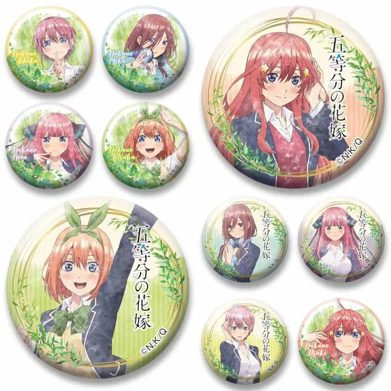 Cute Anime Girl Ichika Itsuki Yotsuba Nino Miku Nakano Button Pin Cartoon Role Playing Badge Backpack Clothes Brooch Accessories