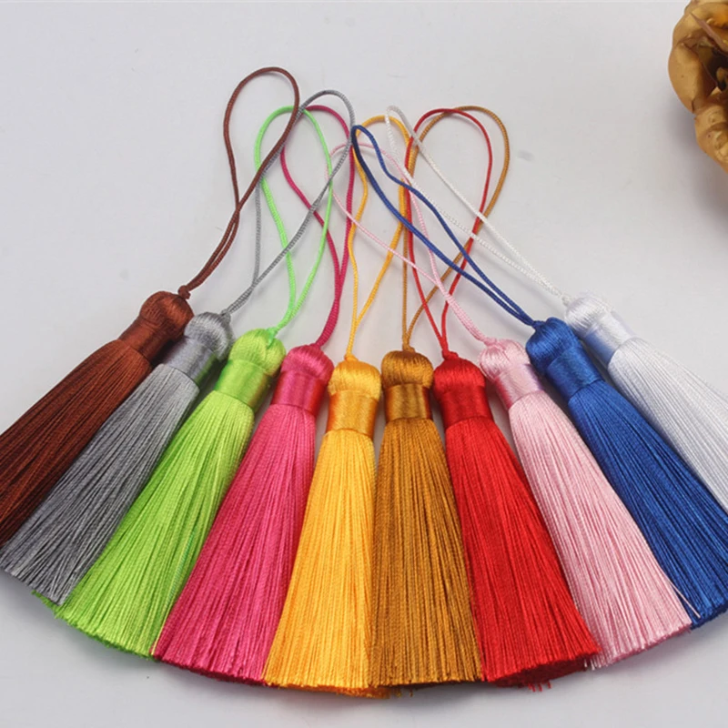 2pcs/lot 8cm Short Fat Tassel Silk Fringe Sewing Bang Tassel Trim Decorative Key Tassels For DIY Curtain Home Decoration