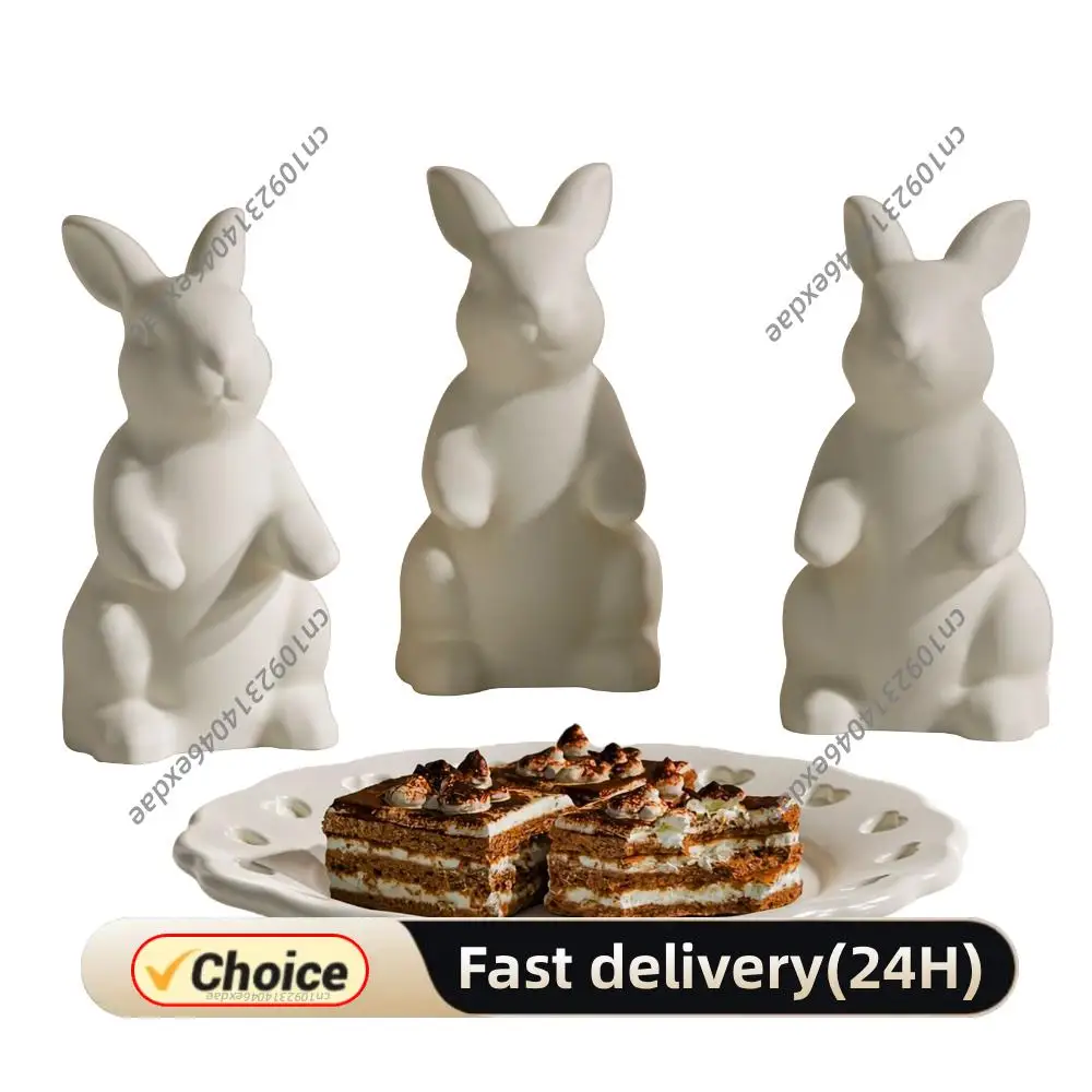 

Cute Rabbit & Tray Silicone Mold Set Multipurpose DIY Epoxy Resin Plaster Mold for Making Home Decor Ornaments & Storage Trays