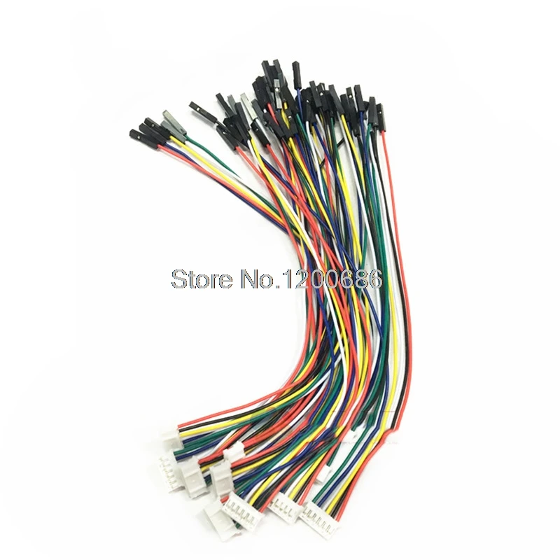 24AWG 100MM PH2.0 2.0 2.54MM pitch 5P/6P pin Female single dupont 2.54 harness cable 2.0MM pitch double head customization made