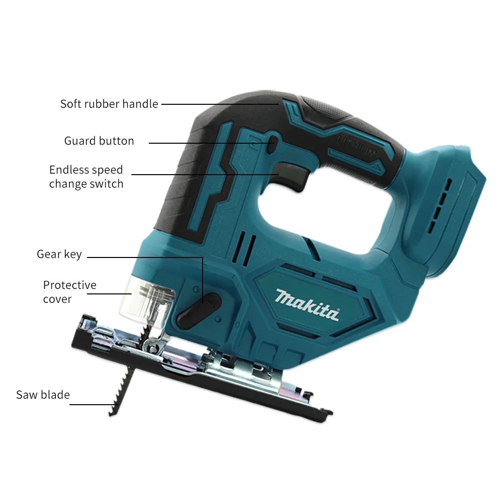 Makita DJV182Z 18V Brushless Jigsaw 340W Electric Jig with Saw Blade Cordless Barrel Handle Jigsaw DJV182 for Makita 18V Battery