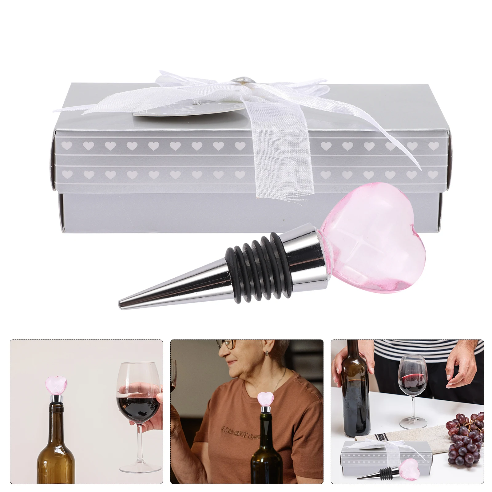 1 Uds. Protector de tapón de botella de cristal para botellas de vidrio de boda diseño de cristal de aleación decoración romántica vino