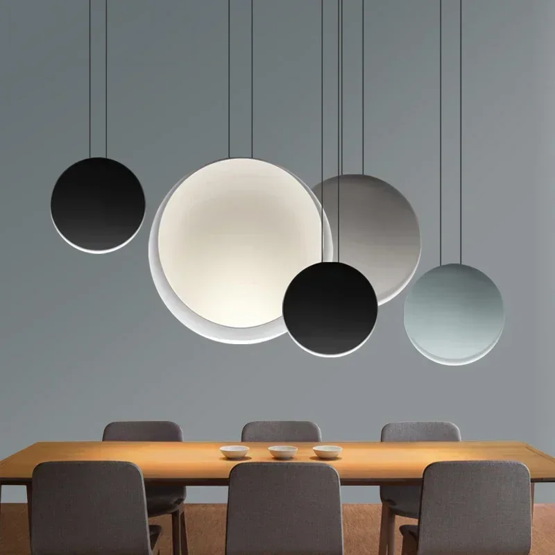 

Creative Modern Nordic Pendant Light Minimalist Moon Crescent LED Chandeliers Dining Room Kitchen Island Coffee Shop