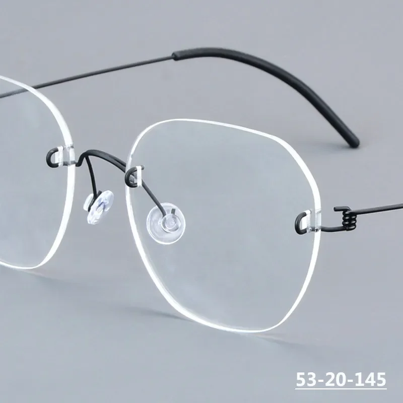 

Irregular Polygonal Ultralight Rimles Frames 2460 Men Women Simple Round Titanium Glasses Frame Customized Spectacles Eyewear