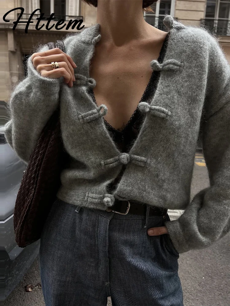 Elegant Knit Grey Women Cardigan Fashion Long Sleeve Button O-neck Female Knitwear 2026 Autumn Winter Fashion Lady Sweater Elegant Knit Grey Women Cardigan Fashion Long Sleeve Button O-neck Female Knitwear 2026 Autumn Winter Fashion Lady Sweater