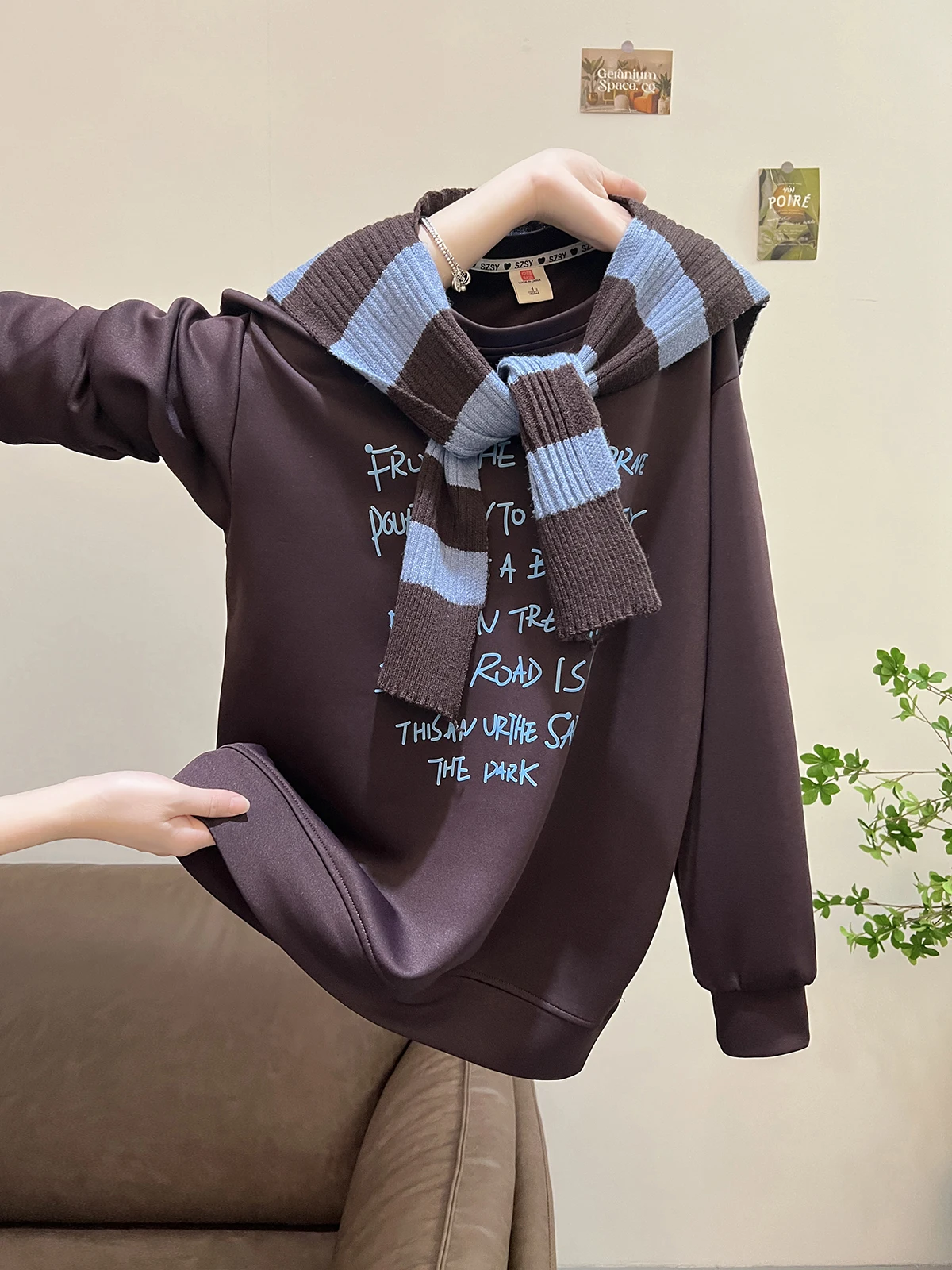 plus Size 300 Pou Striped oulder Hoodie Women's Loose Lazy Sle Top Spring Autumn New Arrival Comfortable Korean Sle