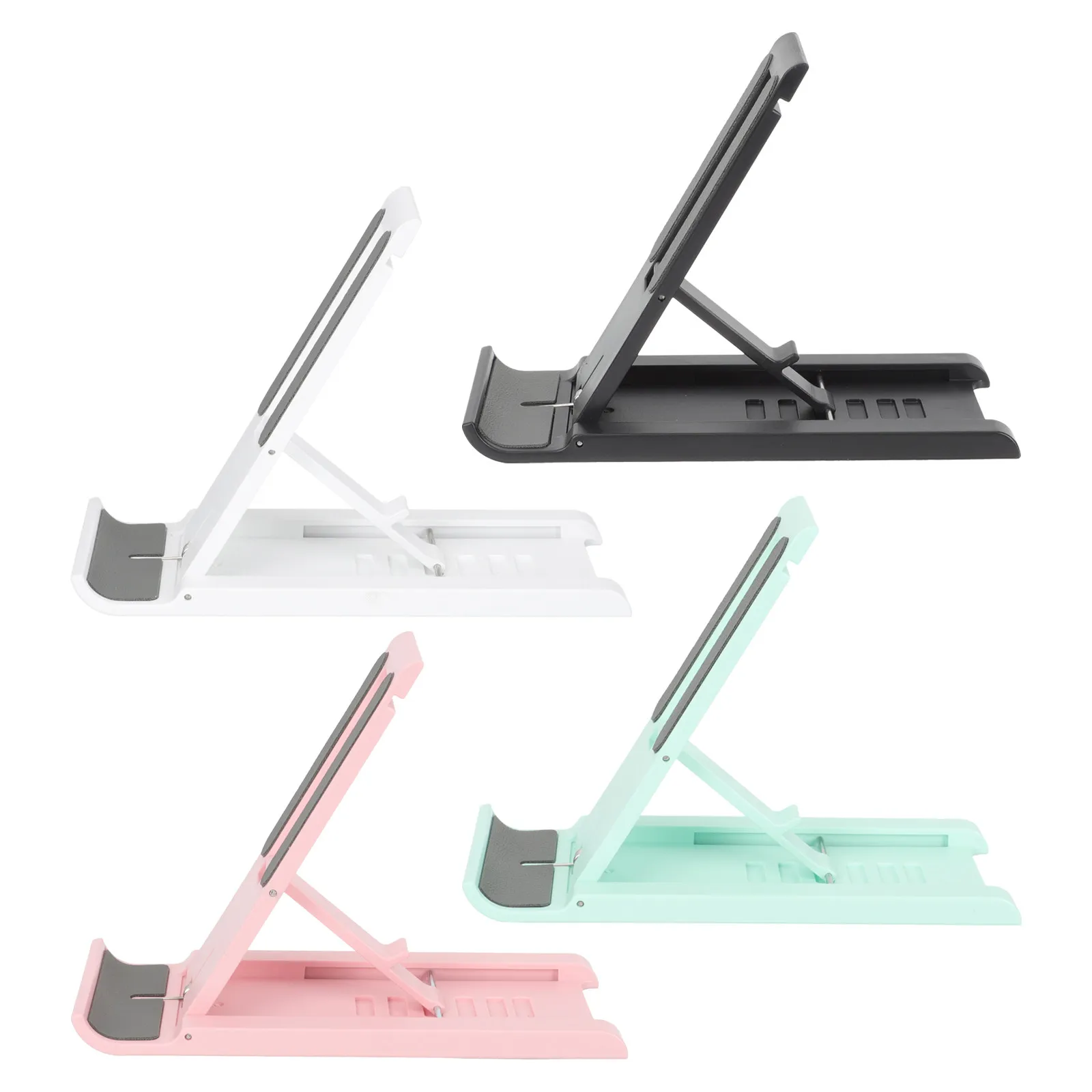 4Pcs Premium Folding Mobile Phone Holder Adjustable Angle Desktop Tablet Stand for Home Office Travel Compact Phone Support