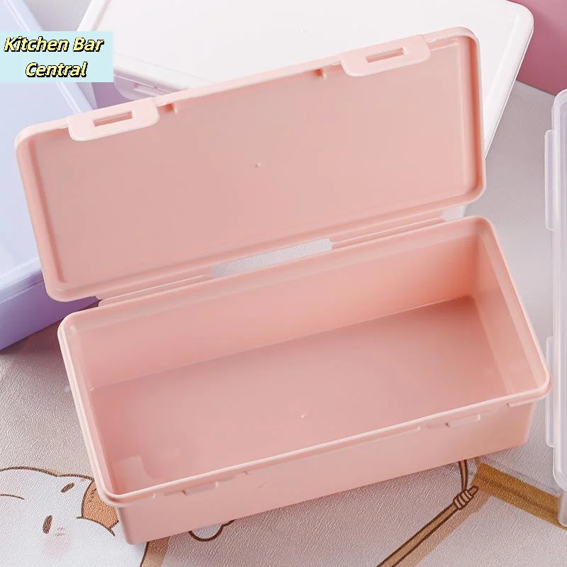 【1Pc Plastic Colorful Pencil Box School Bulk Stackable Storage Box Organizer Office Storage Supplies】