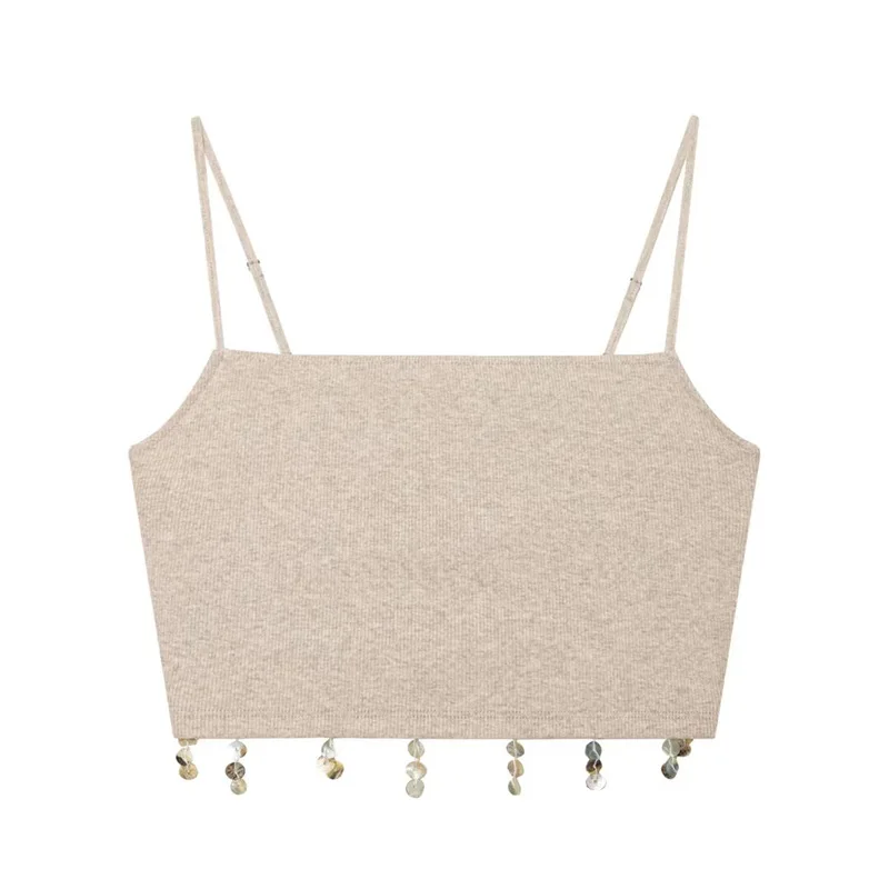 Withered Women's 2026 New European And American Style Minimalist Version Ethnic Style Solid Color Camisole Top
