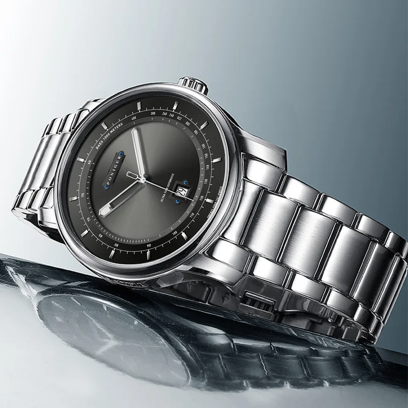 PONIGER تصميم الأزياء الكلاسيكية أعلى العلامة التجارية ميوتا 9015 حركة مضيئة مؤشر ساعات المعصم التلقائية