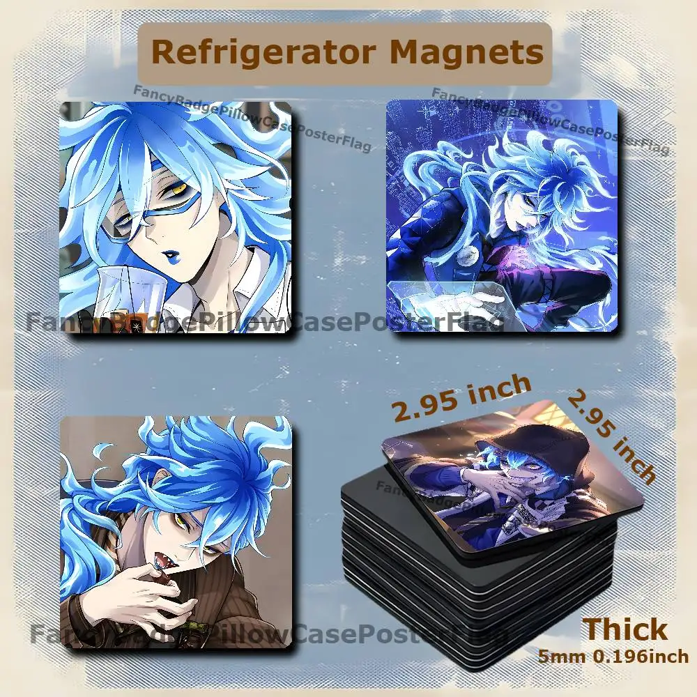I-Idia Shroud T-Twisted Wonderland 75mm Refrigerator Magnet Magnetic Ins Style Home Decoration Gift Personalized Magnetic