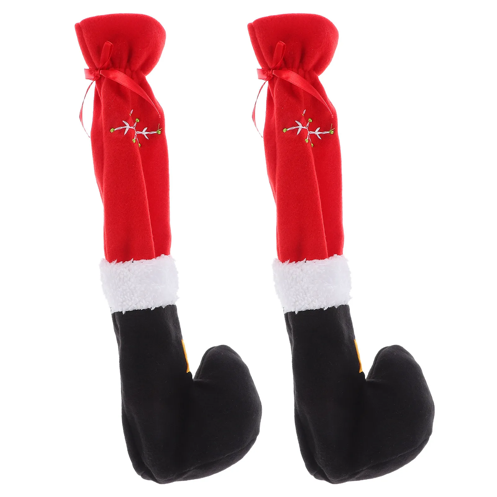 2Pcs Christmas Chair Leg Covers Seamless Holiday Integration Chair Feet Stocking Covers Floor Protection Warm Inviting Ambiance
