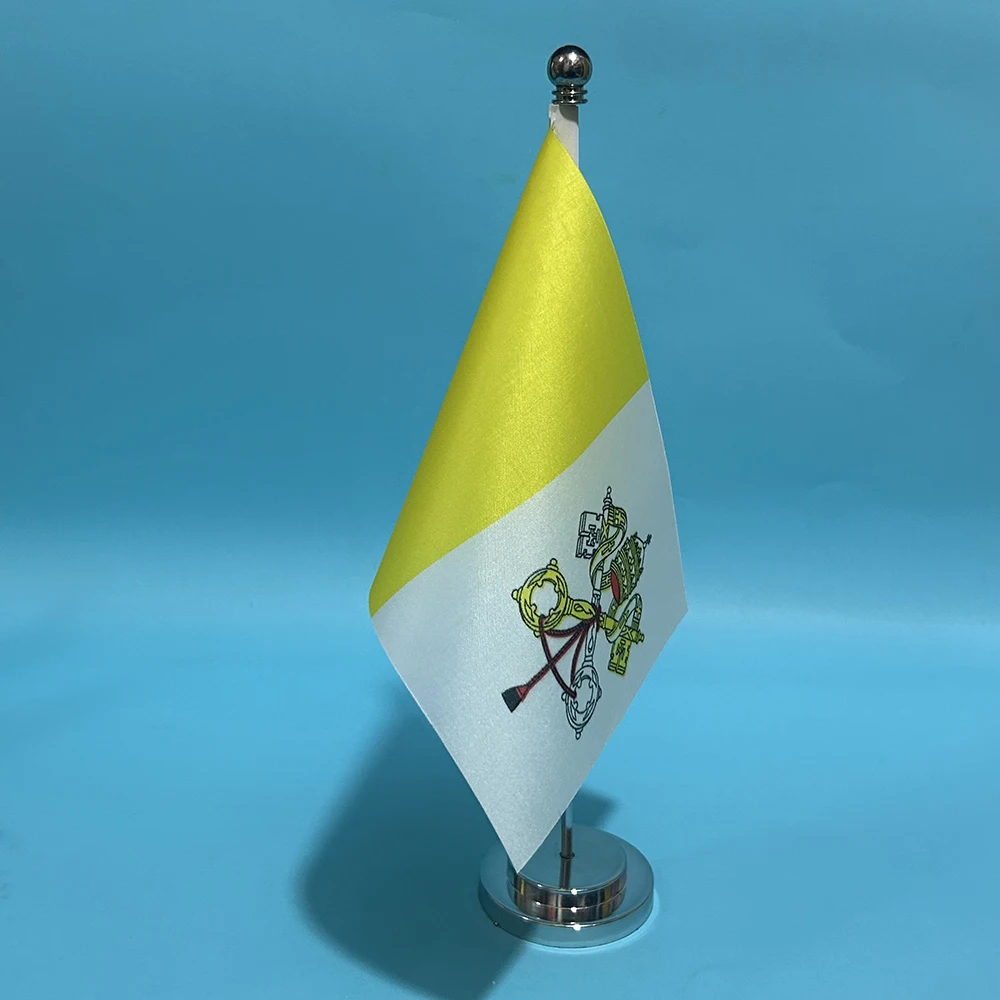 SKY FLAG Büro-Schreibtisch-Flagge des Vatikanflaggen, 14 x 21 cm, Vatikanflagge, Nationalflagge, Landbanner, Schreibtisch-Ornamente, Flaggen
