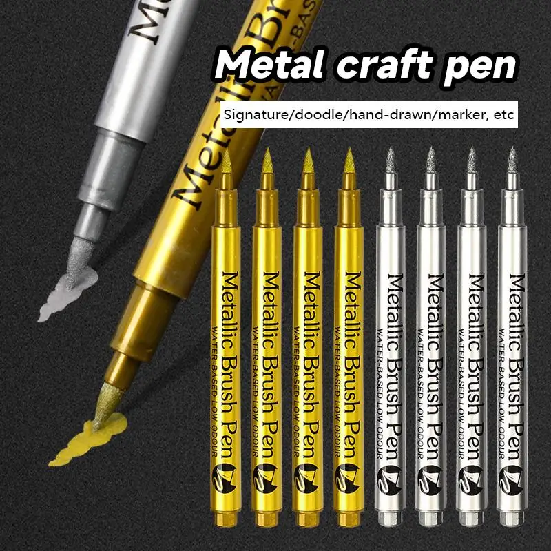 Metallic Pen Gold Silver Epoxy Resin Mold Drawing Pen Acrylic Paint DIY Silicone Mold Highlight Permanent Marker Handmade