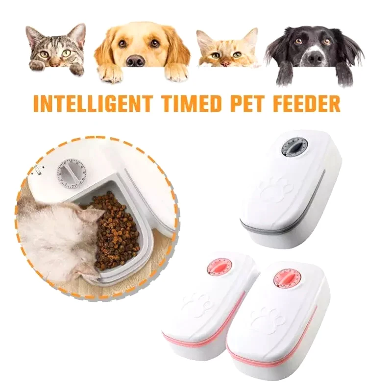 Automatic Pet Feeder For Cats And Small Dogs Dry Or Semi-Moist Pet Food Dispenser With 48-Hour Timer For Puppy Kitten Home Use