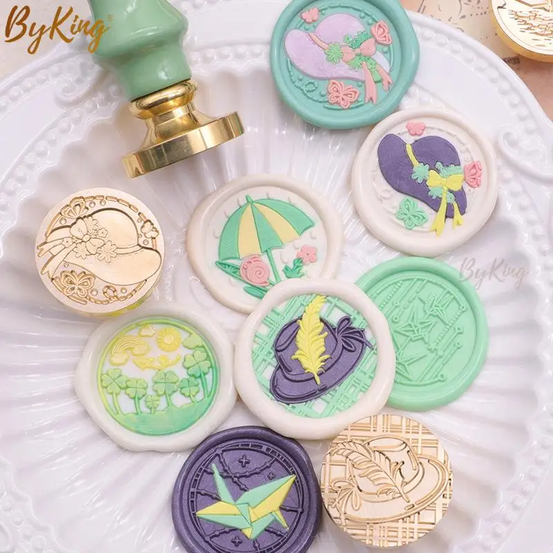 

25mm Umbrella Rainbow Windmill Tea Wax Seal Stamp Brass Scrapbooking Copper Sealing Tools Post Decor Wedding Wrapping 116 Styles
