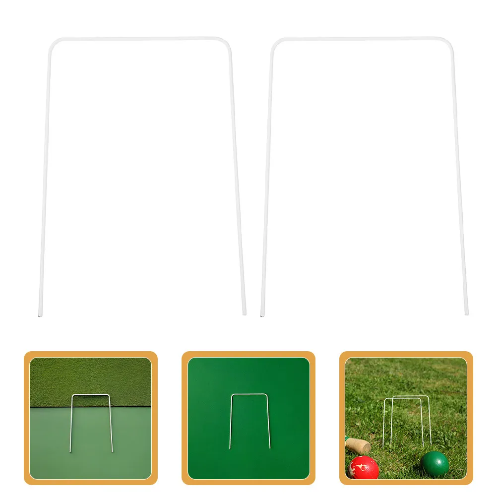 

10 шт. белых металлических ворот для крокета, стандартный размер, для игры в крокет на открытом воздухе, в саду, на газоне, во дворе
