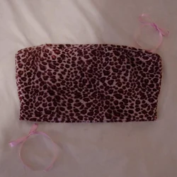 Sexy Beautiful Urban Beauty Comfortable Commuting Y2K Crop Tops Streetwear Retro Casual Women's Tops Leopard Print Tube Tops