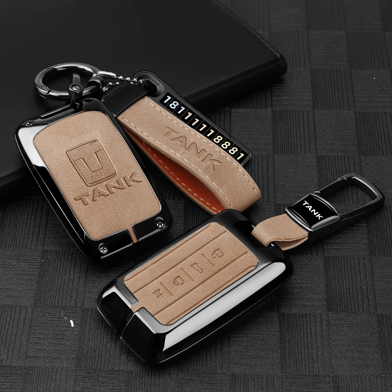 For Tank 300 Tank 500 Key case full package new energy zinc alloy protective case leather buckle key chain