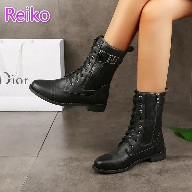 Retro  Boots Women 2021 Autumn and Winter New Tooling  Large Size Foreign Trade Short Boots Thick Heel Knight Boots