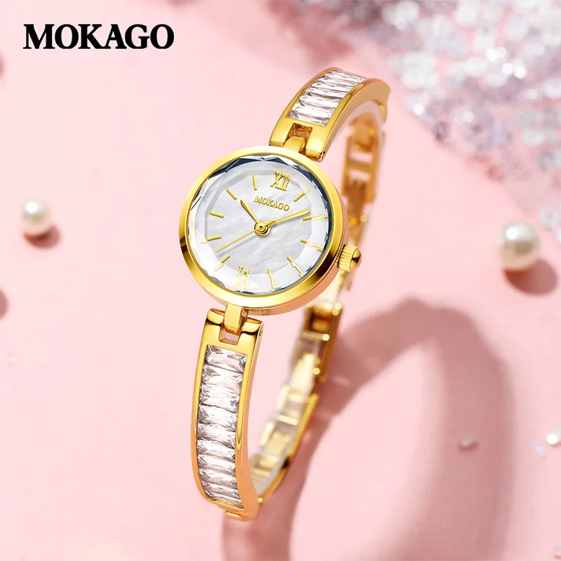 MOKAGO 8150 Quartz Watches for Woman Fashion Bracelet Luxury Water Resistant Copper Strap Elegant Ladies Watches reloj mujer