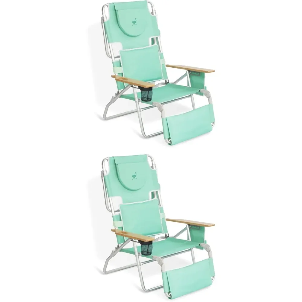 

Deluxe Padded 3-N-1 Lightweight Folding Chair – Adjustable Outdoor Lounge for Lawn, Beach, Lake & Camping with Footrest