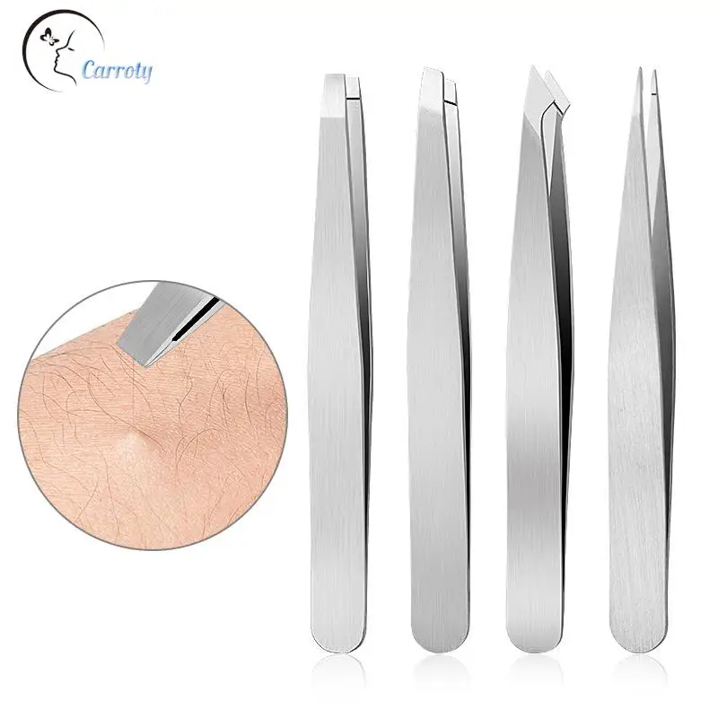 Stainless Steel Eyebrow Lashes False Eyelash Extension Tools Nails Tweezers Repair Hyperfine Tweezers