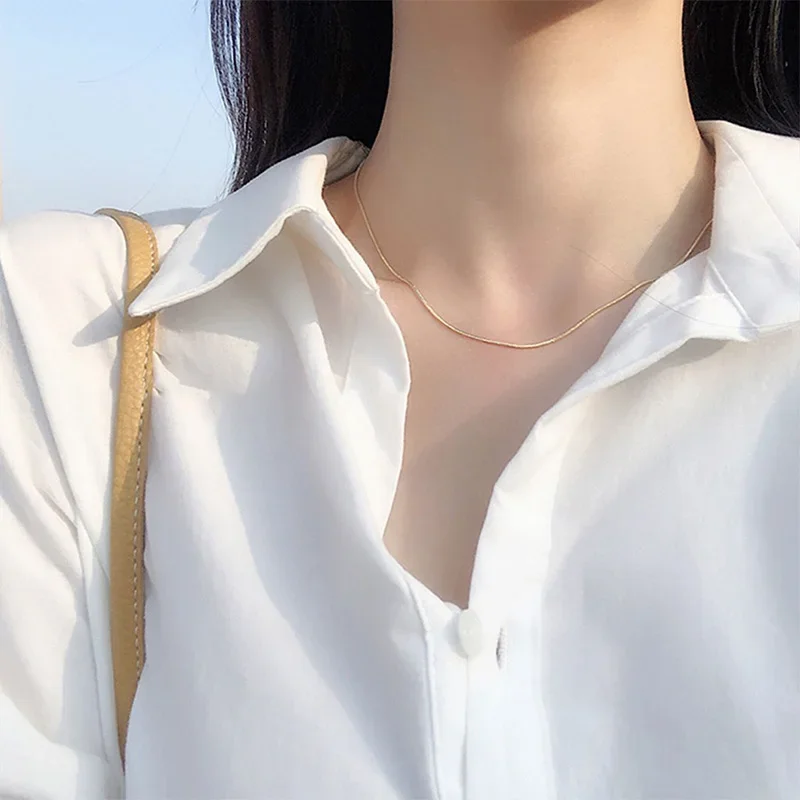45-70cm Stainless Steel Round Snake chain necklace Fashion Women Men Round Snake Chain for Pendant Necklace Bracelet Jewelry