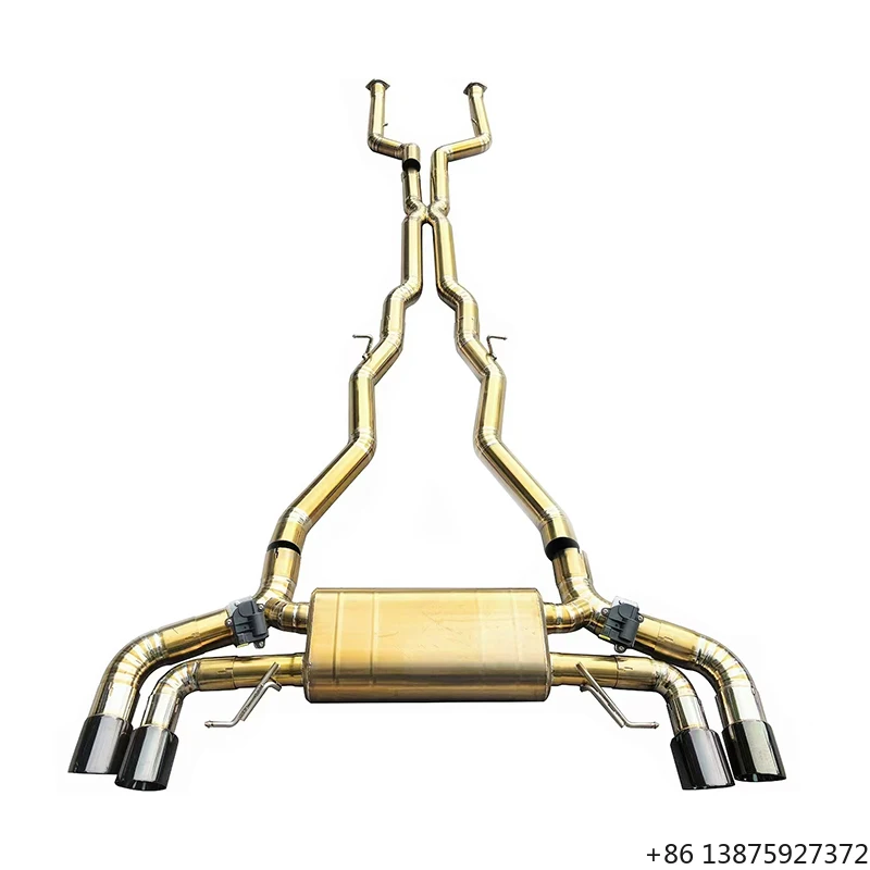 

Индивидуальный выхлопной глушитель с клапаном для M5 F90 G90 G99 4.4t 2018-2024, титановые гоночные трубы Valvetronic с OPF