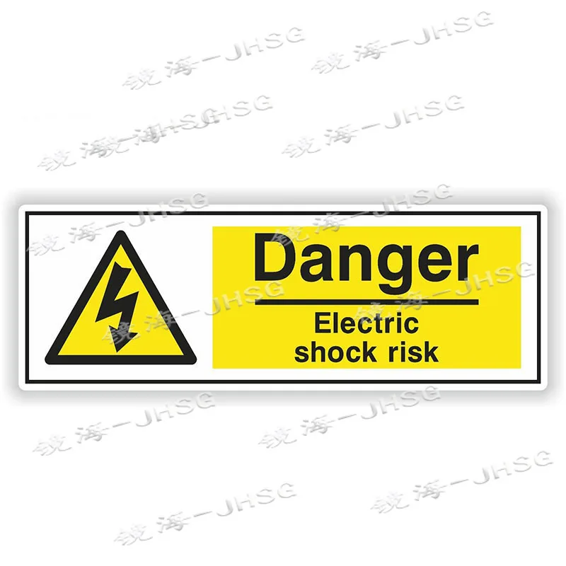 Dangerous Electrical Shock Risk Warning Sticker Laptop Anti-Collision Strips Refrigerator Door Safety Sign Scuff Mark Car Decal