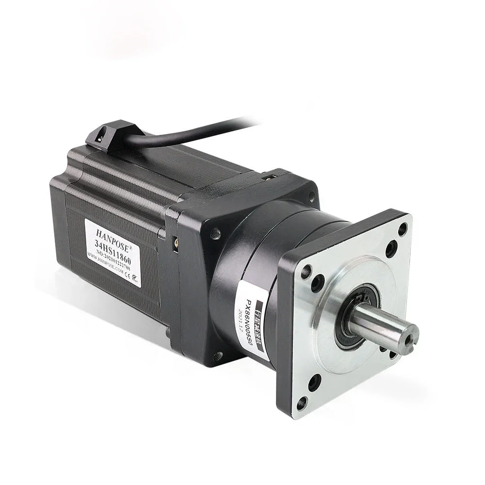 hanpose motor 34HS11860-HG10-1 5-1  6.0A for CNC engraving machine high torque 8N.M  High precision gearbox stepper motor nema34