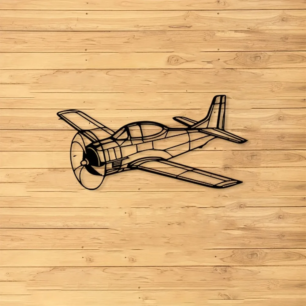 T-28 Trojan Iron Wall Art Aerospace Metal Sculpture Mural Living Room Trainer Lovers Housewarming Rustproof Gift Ornament
