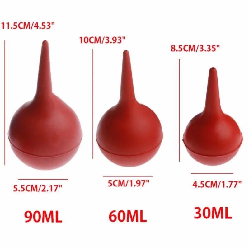 1PC 30 ml 60ml 90ml 120ml Laboratory Tool Rubber Suction Ear Washing Syringe Squeeze Bulb