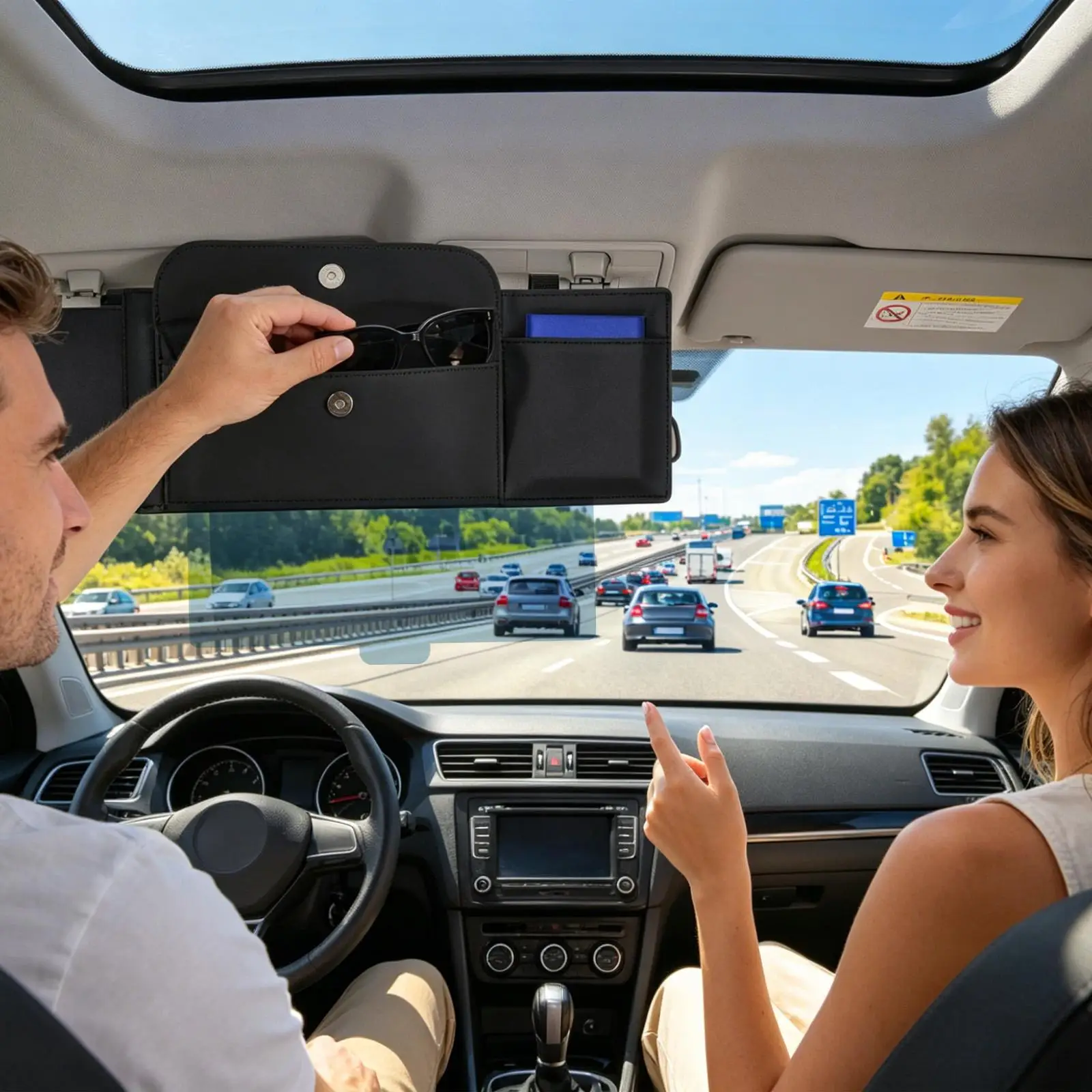 

Sun Visor Extender With Mirror And Card Slot Anti-Glare Interior Attachment Foldable Car Visor Extension For Safe Driving
