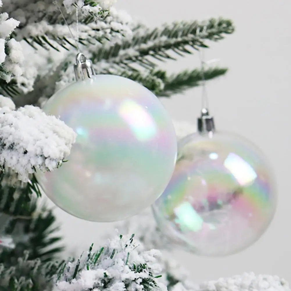 

12/24/36Pcs 4CM Christmas Iridescent Ball Clear Reusable DIY Wedding Party Decoration Xmas Tree Hanging Ball Ornament Pendant