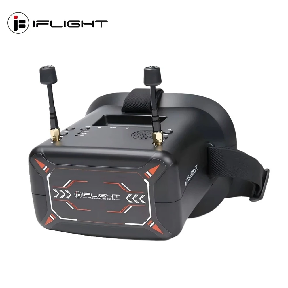 

Аналоговые FPV-очки iFlight 4.3 дюйма, 40 каналов, 5.8 ГГц, с функцией DVR, встроенным аккумулятором 3.7В/2000мАч для FPV-дронов