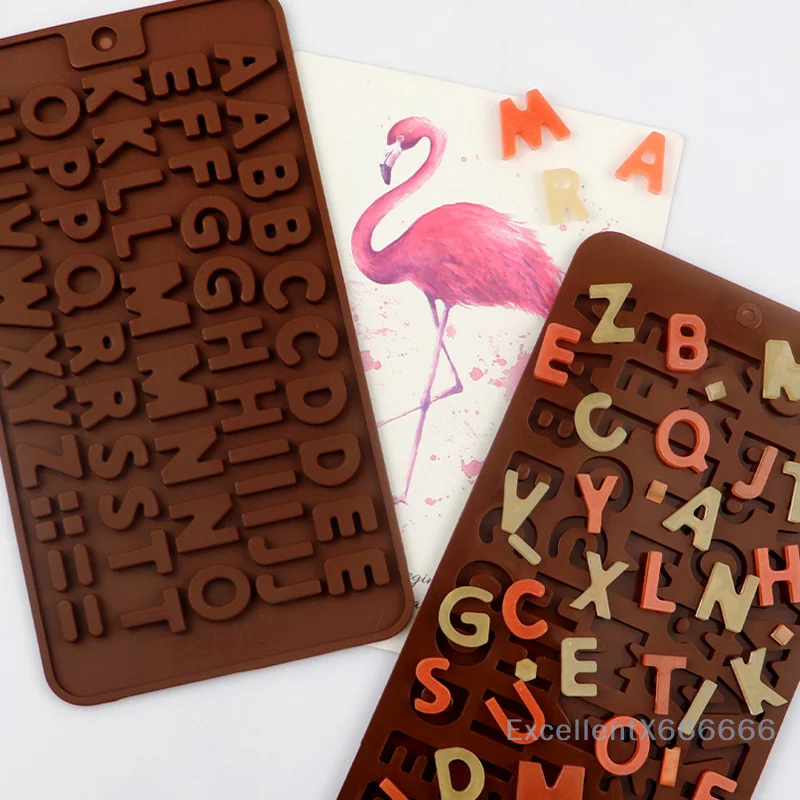 

English Letters And Numbers Chocolate Silicone Molds Letters Cookies Candies Cakes Decorations Kitchen Supplies