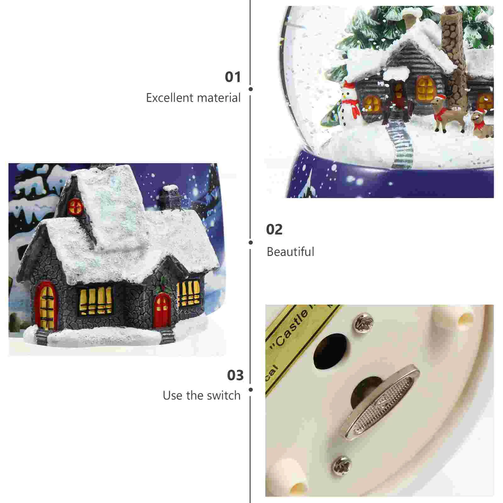 Christmas Crystal Ball Party Supplies Decor Gift Snow Globe Resin Crafts The Adornment Music Box