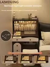 modern simple small apartment, bedroom makeup table integrated French cream style flip dresser, locker, makeup table luxury home