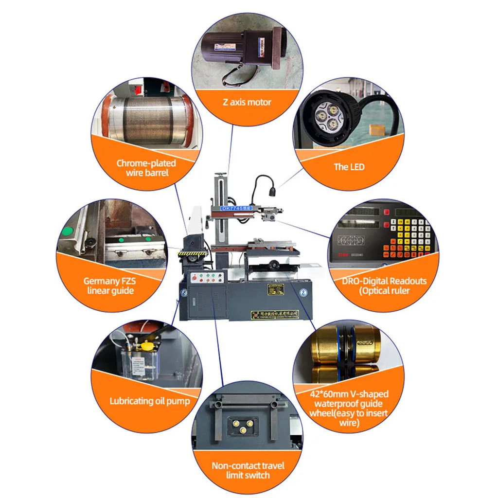 DK7735 Wirecut Mini Edm Wire Cutting Machine Edm Spark Machine Cnc Wire Forming Machine