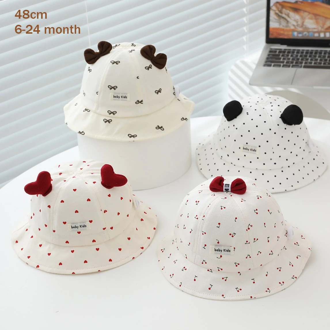 

Baby Hat 48cm 6-24 Months Spring Summer Thin Toddler Girl Cute Sun Hat Infant Summer Adjustable Fisherman Cap