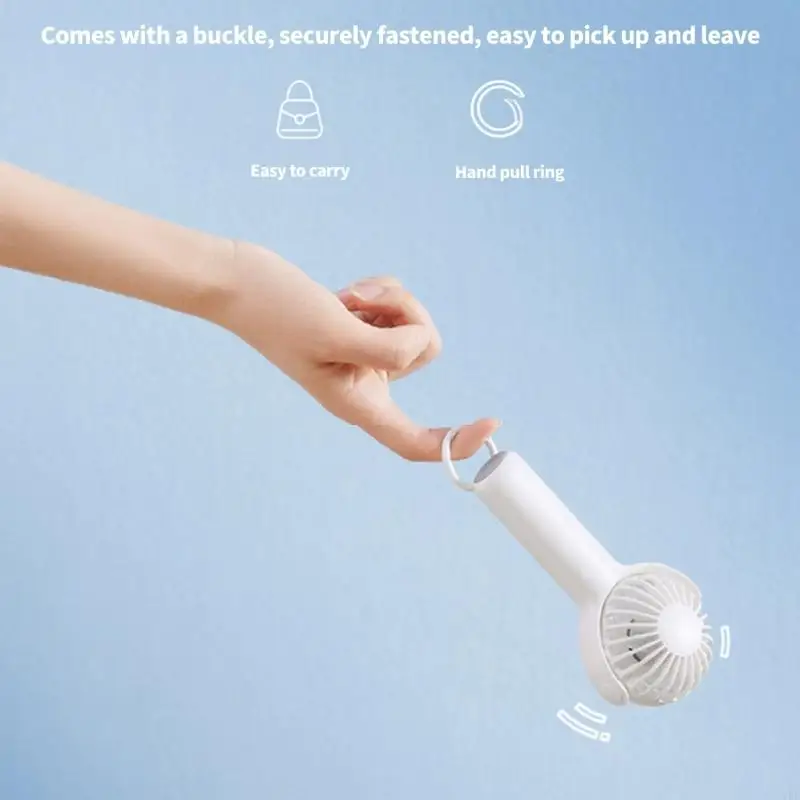 J1HF Handheld Small Fan Cooling Fan Outdoor Fan 3 Adjustable Setting 1200mAh Rechargeable Fan for Travel and Outdoor Activity