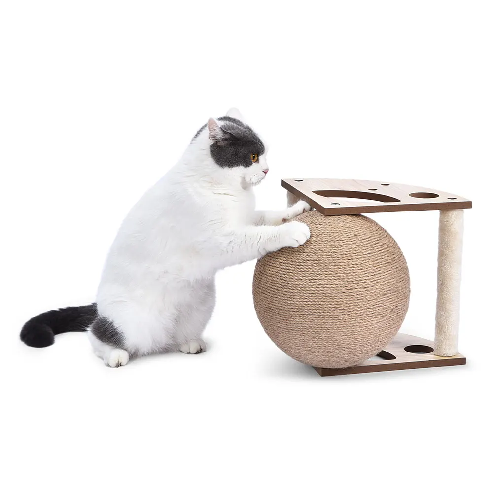 

Pet Interactive IQ Training Ball Toy Cat Scratch Ball Cat Toys Furniture With Rolling Ball